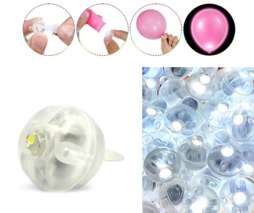 Dioda LED do balonów dekoracji 10 szt białe światło