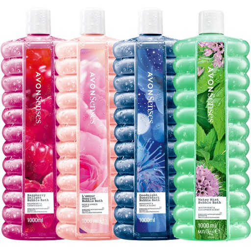 AVON SENSES PŁYN DO KĄPIELI DAMSKI ZESTAW MIX 4X1000ML + GRATIS