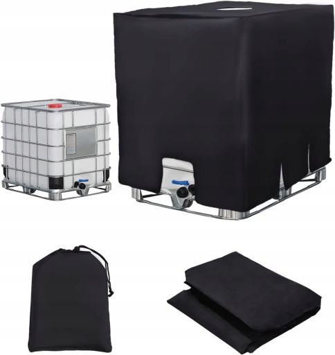 Zbiornik na deszczówkę 1000 l 100 x 120 cm czarny