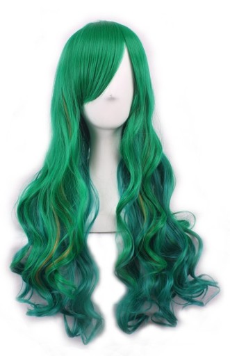 PERUKA OMBRE COSPLAY 70 CM GLAM ROCK ZIELONA