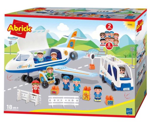 ABRICK Zestaw Pojazdów Samolot Autobus Klocki
