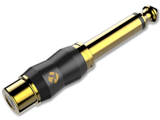 Adapter JACK 6,3 - RCA (prosty) HQ Złoty