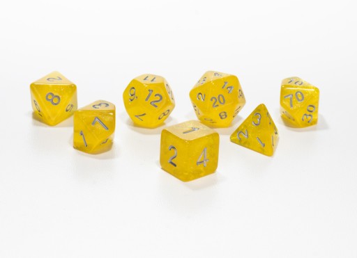ZŁOTA KORONA ZESTAW 7 PERŁOWYCH KOŚCI RPG