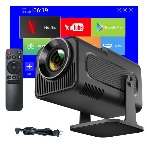 MINI PROJEKTOR RZUTNIK FULL HD 2024 LED ANDROID WIFI SMART TV PRZENOŚNY