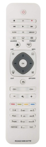 PILOT DO TV PHILIPS RC242254990477 BIAŁY ZAMIENNIK
