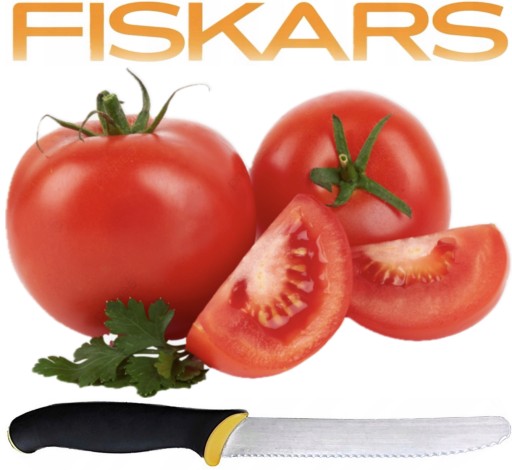 Nóż do warzyw i owoców FISKARS KARBOWANY Z PIŁKĄ do pomidorów MIĘKKA RĄCZKA