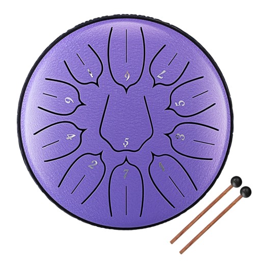 6 inch 11-Tone Steel Tongue Drum D-Key Hand Pan Drums & Drumsticks