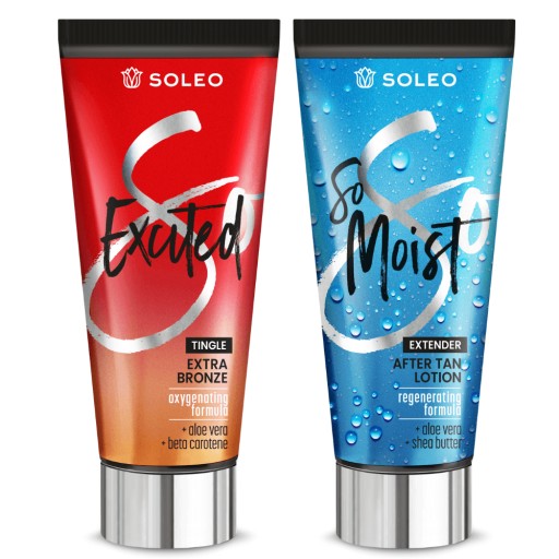SOLEO EXCITED 150ml BRONZER Z EFEKTEM TINGLE + GRATIS BALSAM PO OPALANIU 15