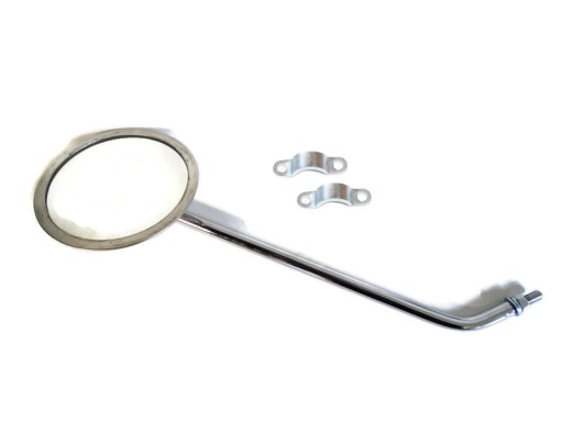 Lusterko inox dłuższe M72, Dniepr, Mw750 chrom i mocowania 25 mm ocynk