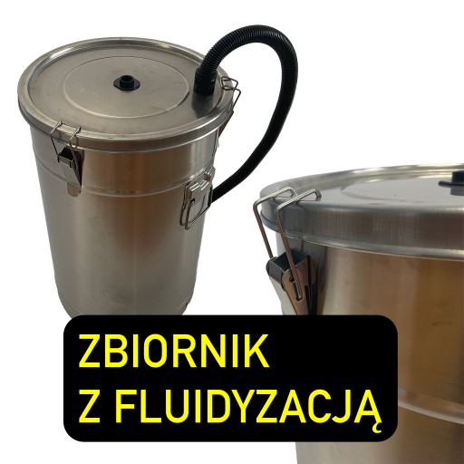 ZBIORNIK Z FLUIDYZACJĄ POJEMNIK NA FARBĘ PROSZEK PROSZKOWY