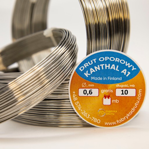Drut Oporowy od Kanthal A1 0,6 mm 10 m Trwały Odporny do AGD Elektroniki