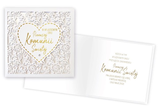 Karnet PREMIUM - IHS Pierwsza Komunia Święta PAMIĄTKA KOMUNII KPE-0158