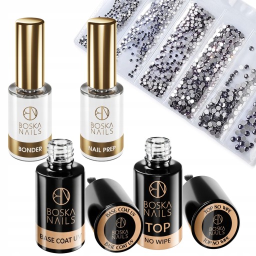 4x BOSKA NAILS baza top primer dehydrator + GRATIS