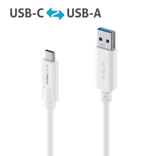 PureLink IS2610-010 kabel USB-C/USB-A 3.1 1m biały