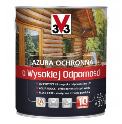 V33 LAZURA O WYSOKIEJ ODPORNOŚCI 2,5L DĄB ŚREDNI