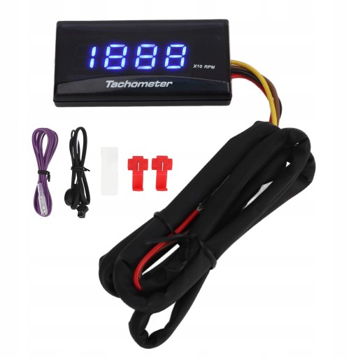 WSKAŹNIK OBROTÓW OBROTOMIERZ UNIWERSALNY 12V LCD