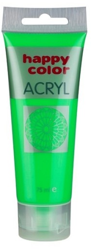 FARBY AKRYLOWE 75 ml w TUBCE zielony fluo HAPPY COLOR INTENSYWNE KOLORY