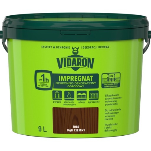 VIDARON IMPREGNAT OGRODOWY 9L DĄB CIEMNY