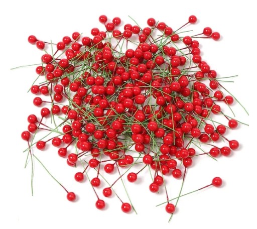 Owoce ostrokrzewu 0,8cm Święta - 10 szt.