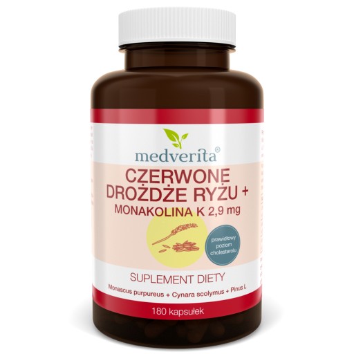 Monakolina K sfermentowany czerwony ryż - 180 kaps