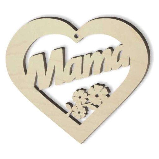 ZAWIESZKA drewniana SERCE dzień MATKI kwiat MAMA
