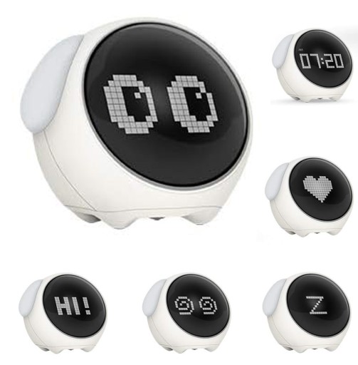 ZEGAR BUDZIK ELEKTRONICZNY EMOJI Z TEMPERATURA I ALARMEM POKÓJ DZIECKA LED