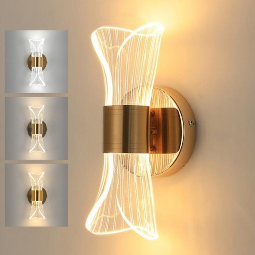 LAMPA LED KINKIET ŚCIENNY NOWOCZESNY AKRYL KOLORY REGULOWANA JASNOŚĆ 22CM