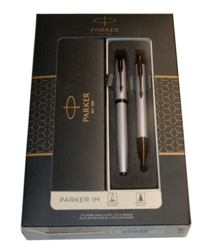 PARKER DŁUGOPIS + PIÓRO WIECZNE IM ACHROMATIC