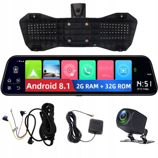 Najnowszy 12 cal Lusterko Android ADAS 4G WiFi GPS