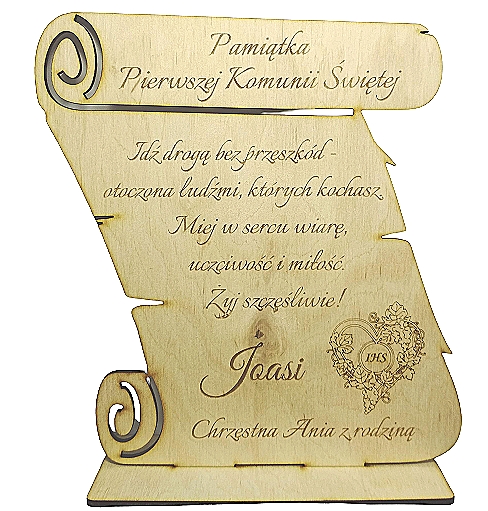 PAMIĄTKA I KOMUNII ŚWIĘTEJ PAPIRUS STATUETKA