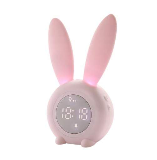 Cute Bunny Ear cyfrowy budzik LED zegar