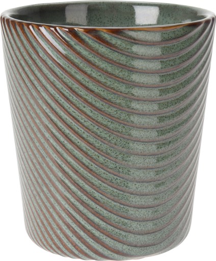 OSŁONKA CERAMICZNA DONICZKA OZDOBNA ZIELONA 13 CM