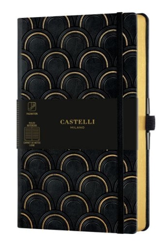 Notes CASTELLI ART DECO GOLD 13X21cm 224str. linia