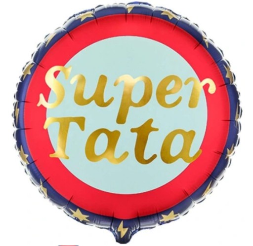 BALON foliowy SUPER TATA kolorowy DZIEŃ OJCA