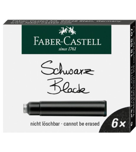 NABOJE ATRAMENTOWE CZARNE 6 SZTUK FABER-CASTELL