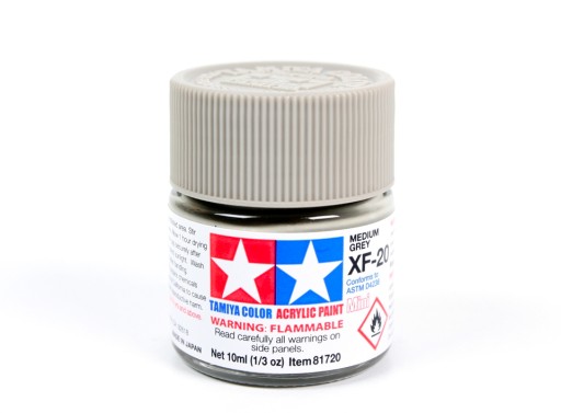 MODELARSKA FARBA AKRYLOWA SZARA MATOWA TAMIYA 10ml XF-20 MEDIUM GREY (M)
