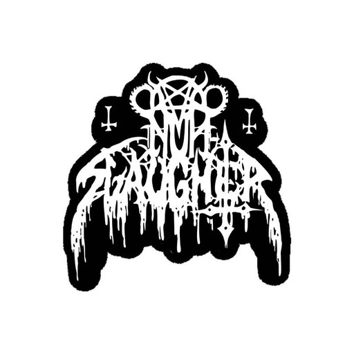 NUNSLAUGHTER - Logo #2 (WHITE) NASZYWKA