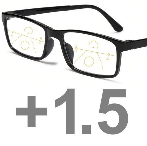 Okulary progresywne wieloogniskowe dal 0 bliż +1.5