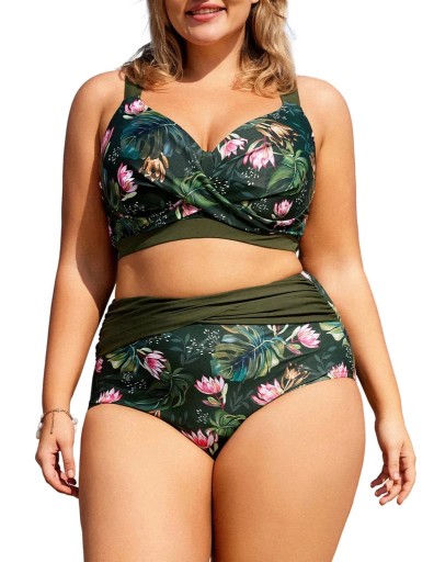 Hanna Nikole Strój kąpielowy bikini WYSOKI STAN PLUS SIZE push up r.24 W