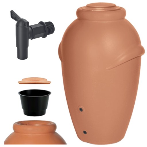 AMFORA na wodę deszczową beczka 360l 2w1 AQUACAN TERAKOTA