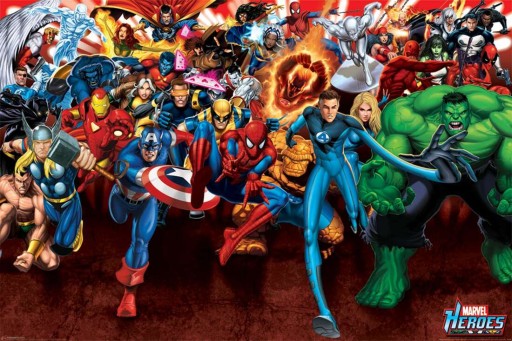 Marvel Bohaterowie Atak - plakat 91,5x61 cm