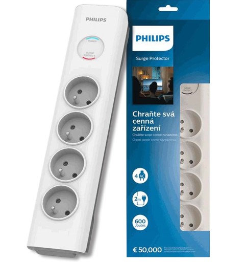 PHILIPS LISTWA ZASILAJĄCA PRZEDŁUŻACZ 4 GNIAZDA