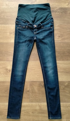 WYPRZEDAŻ !!! H&M MAMA - Ciążowe rurki granat 36