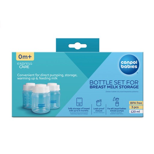 CANPOL ZESTAW BUTELEK POJEMNIKÓW NA POKARM 3X120ML