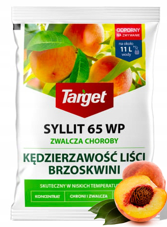 SYLLIT 65WP TARGET KĘDZIERZAWOŚĆ LIŚCI BRZOSKWINI CHOROBY DRZEW OWOCOWYCH