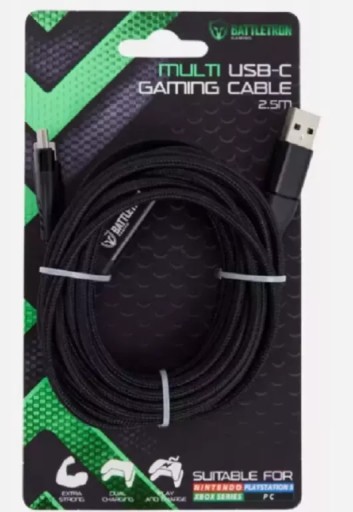KABEL ŁADOWANIA BATTLETRON USB-C X2 2,5 M