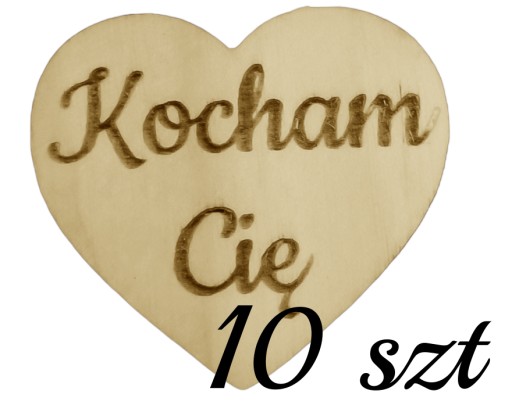 Drewniane serduszko Kocham Cię 10 szt