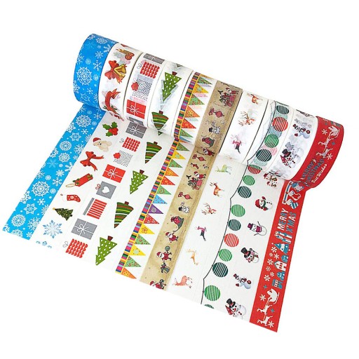 TAŚMA DEKORACYJNA WASHI DO SCRAPBOOKINGU KOLOROWY PAPIER MASKUJĄCY