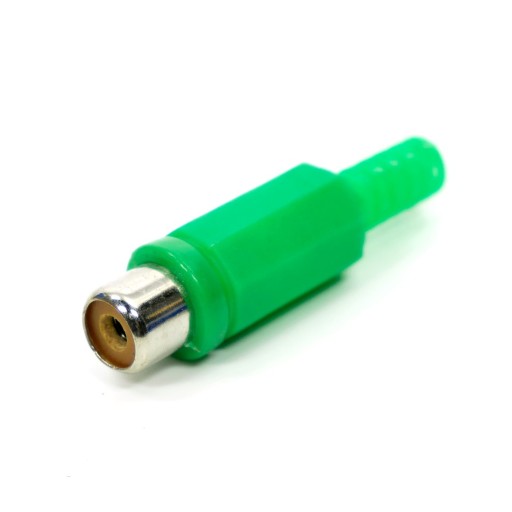 Gniazdo RCA plastikowe | zielone | złącze cinch