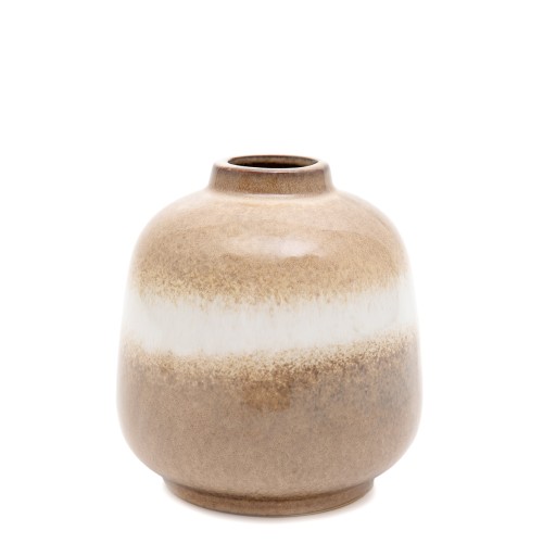 Wazon SOLETO ceramiczny beżowy 14,7x14,7x15 cm HOMLA